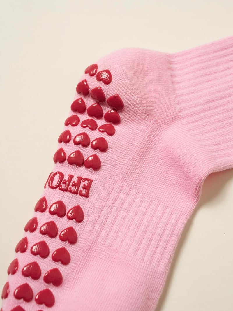 Shapes Studio Crew Half Calf Grip Socks, Cutest Fruits Pilates Socks, Ruffle socks, Non-Slip, Barre Yoga Fitness - Image 4